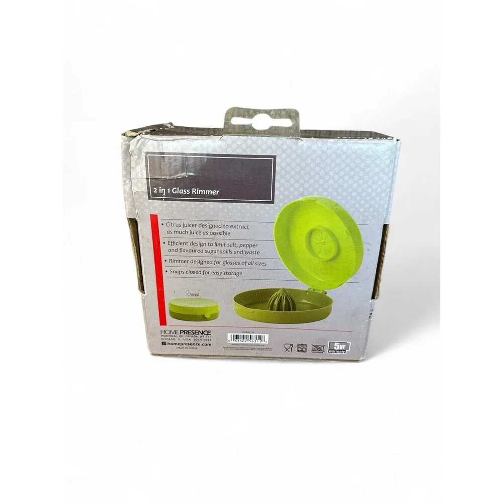 Trudeau 2-in-1 Glass Rimmer Juicer w/ Integrated Citrus Juicer Green Margarita